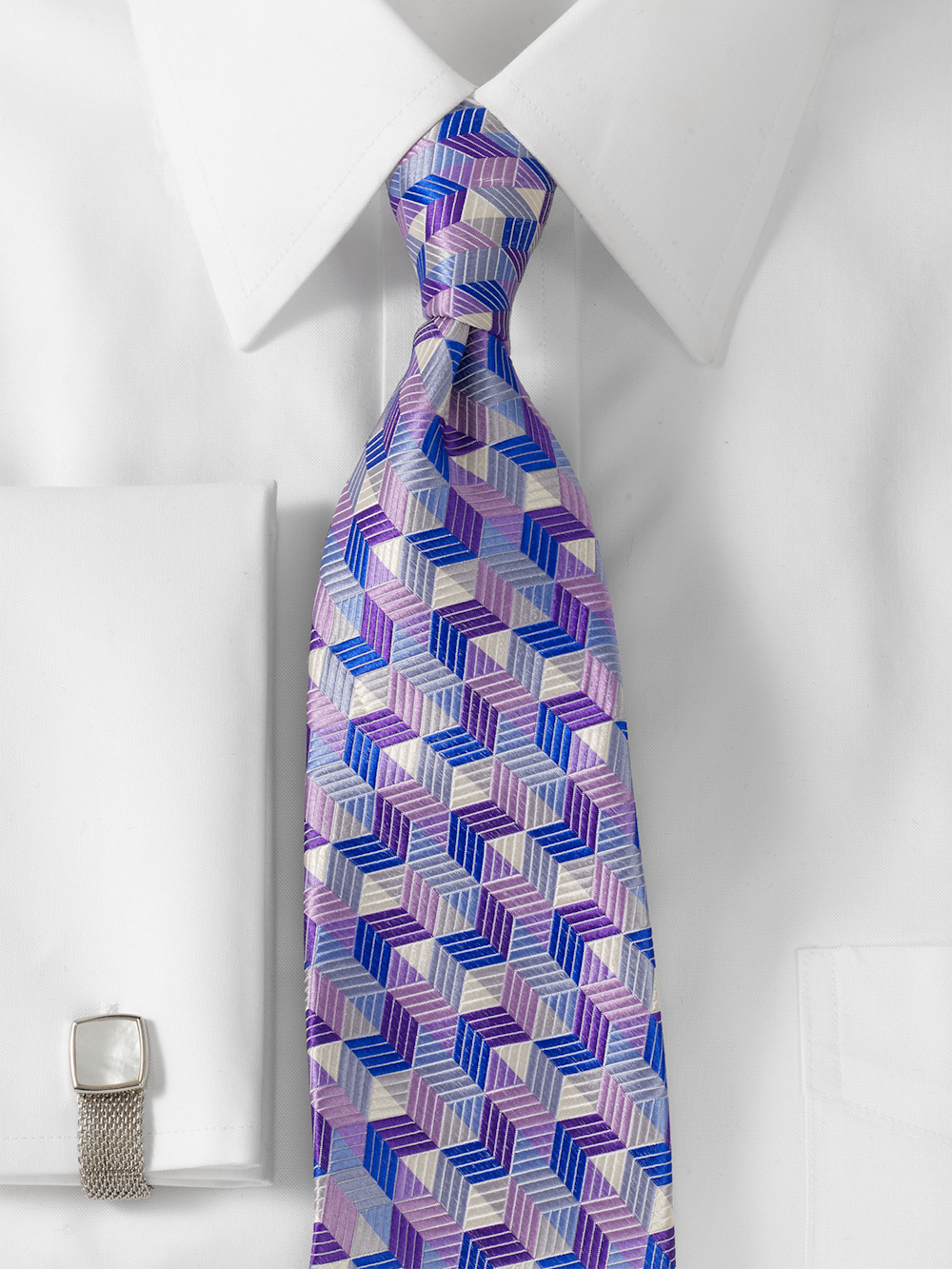 Alternate Image of Geometric Woven Silk Tie-1