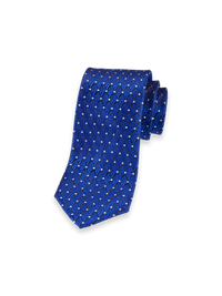 Geometric Woven Silk Tie - Blue