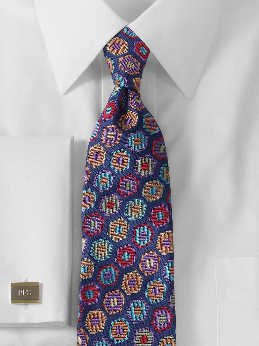 Alternate Image of Geomteric Woven Silk Tie-1