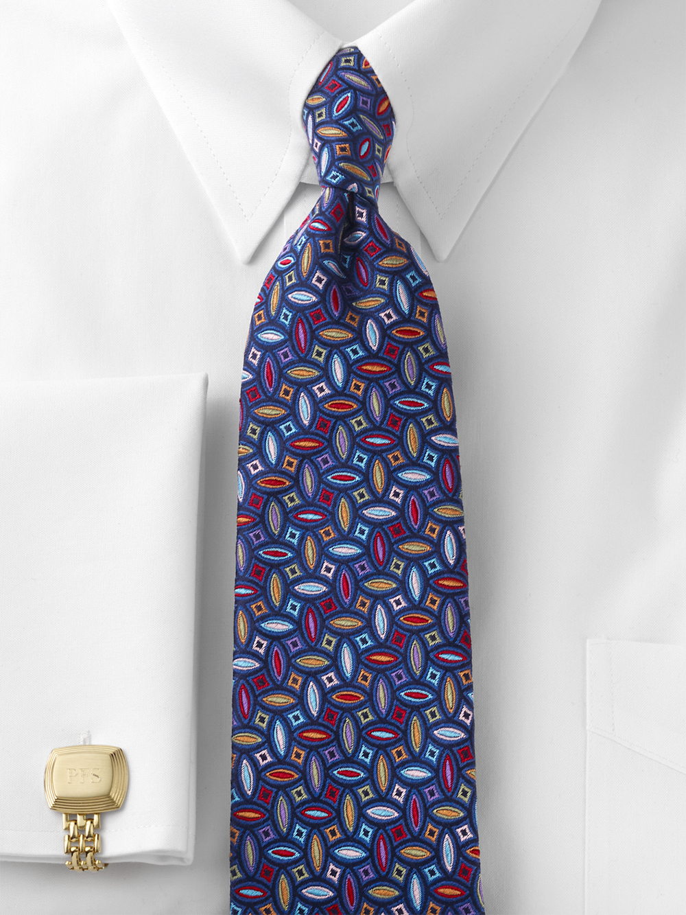 Alternate Image of Geometric Woven Silk Tie-1