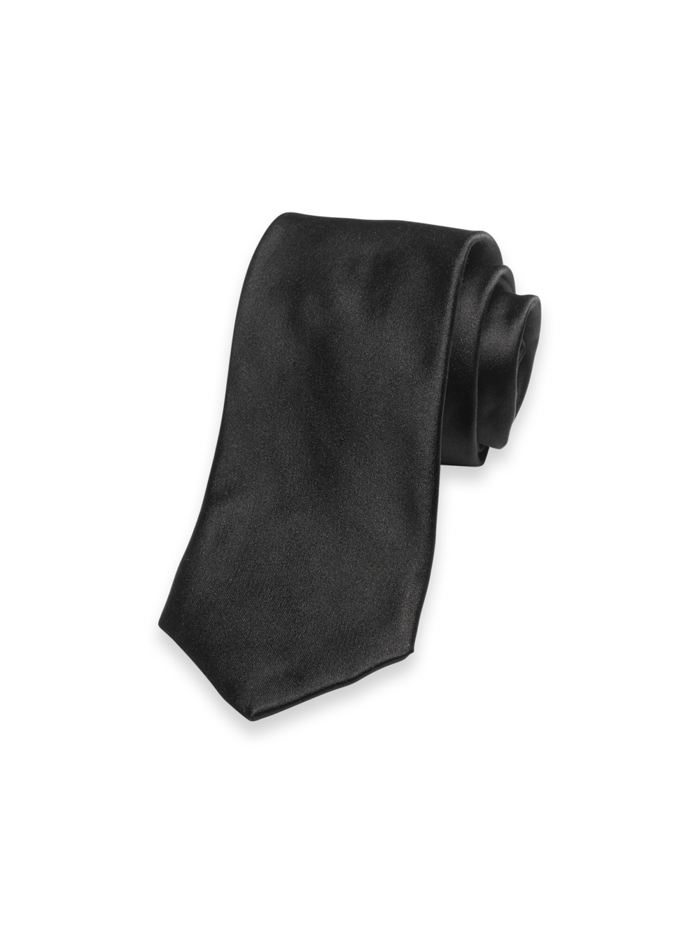 Product Image of Solid Woven Silk Tie-Black