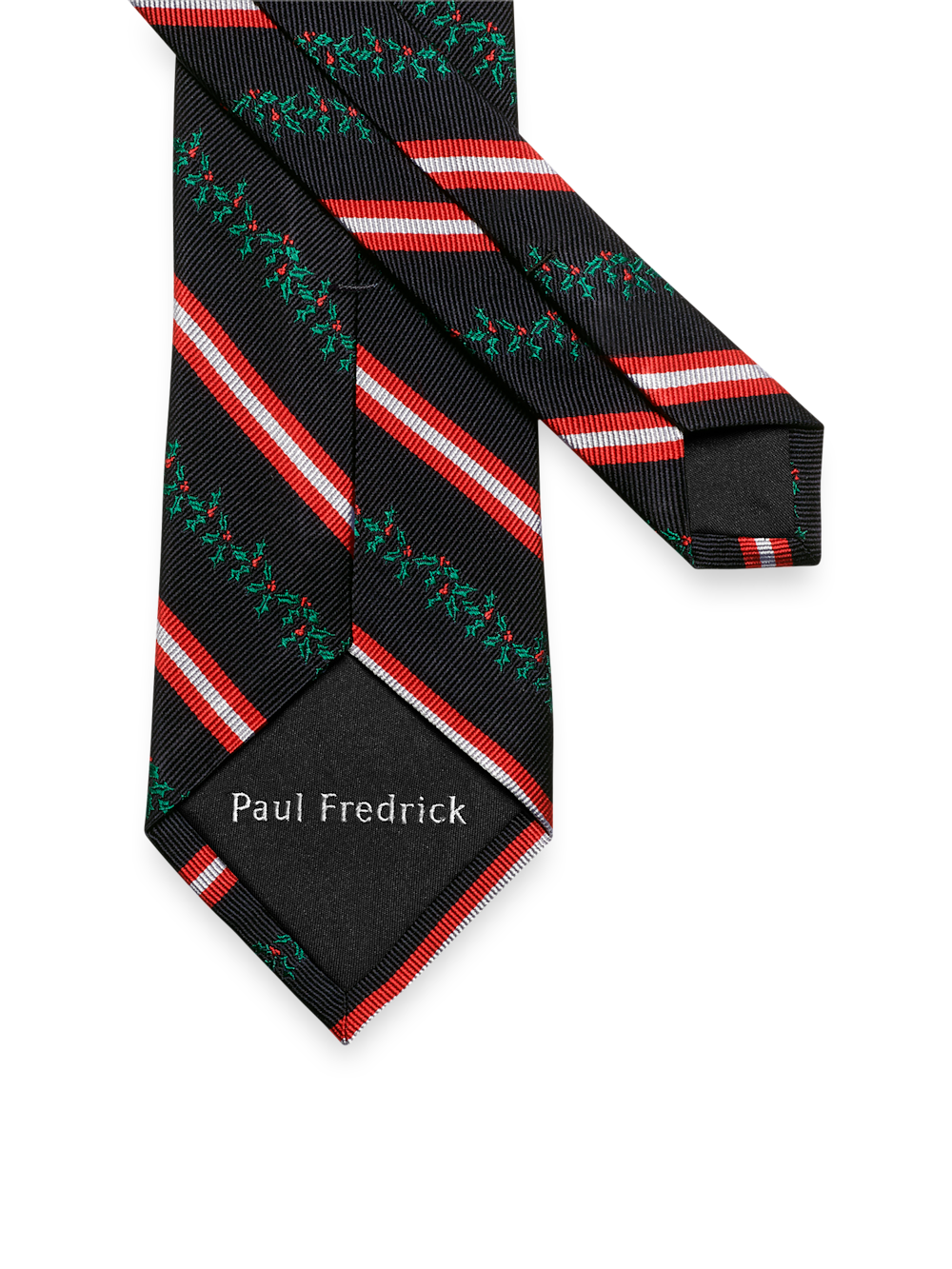 Alternate Image of Stripe/holly Woven Silk Tie-2