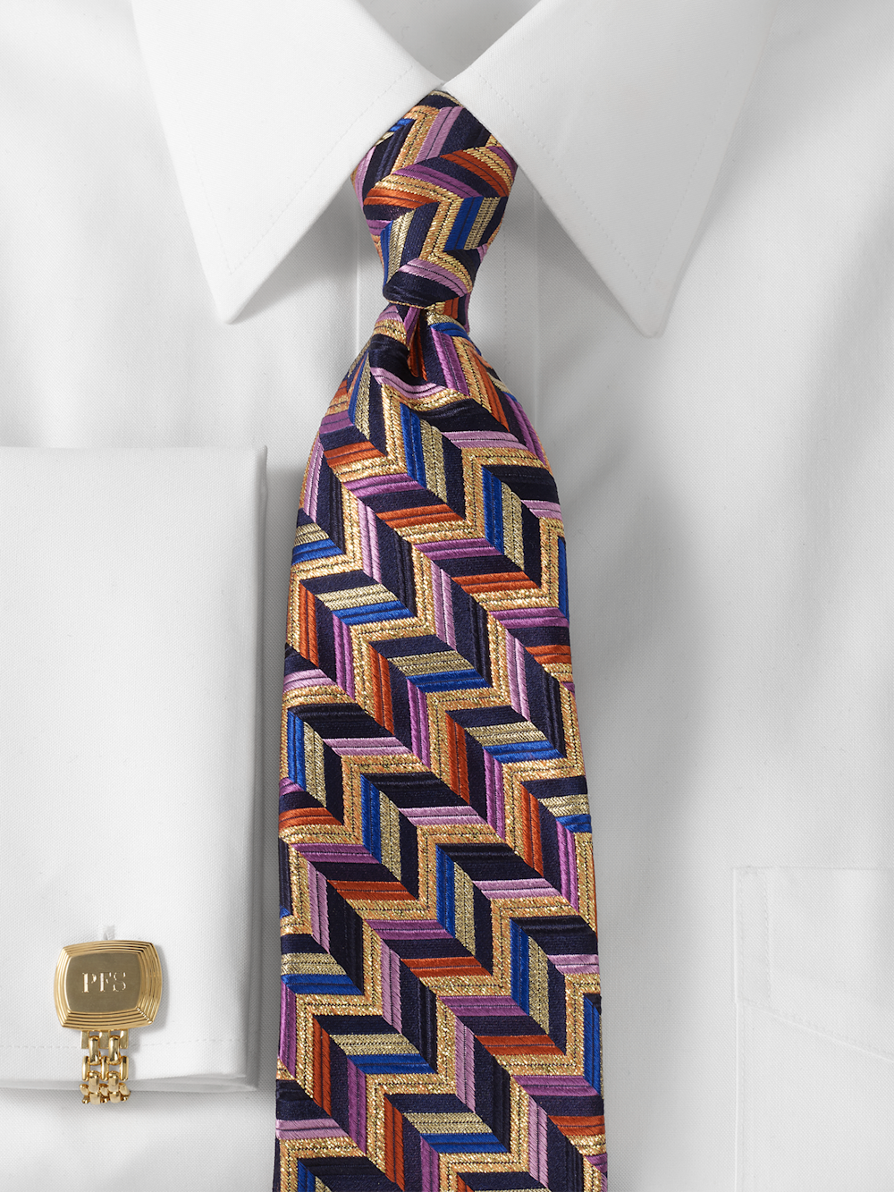 Alternate Image of Herringbone Lurex Woven Silk Tie-1