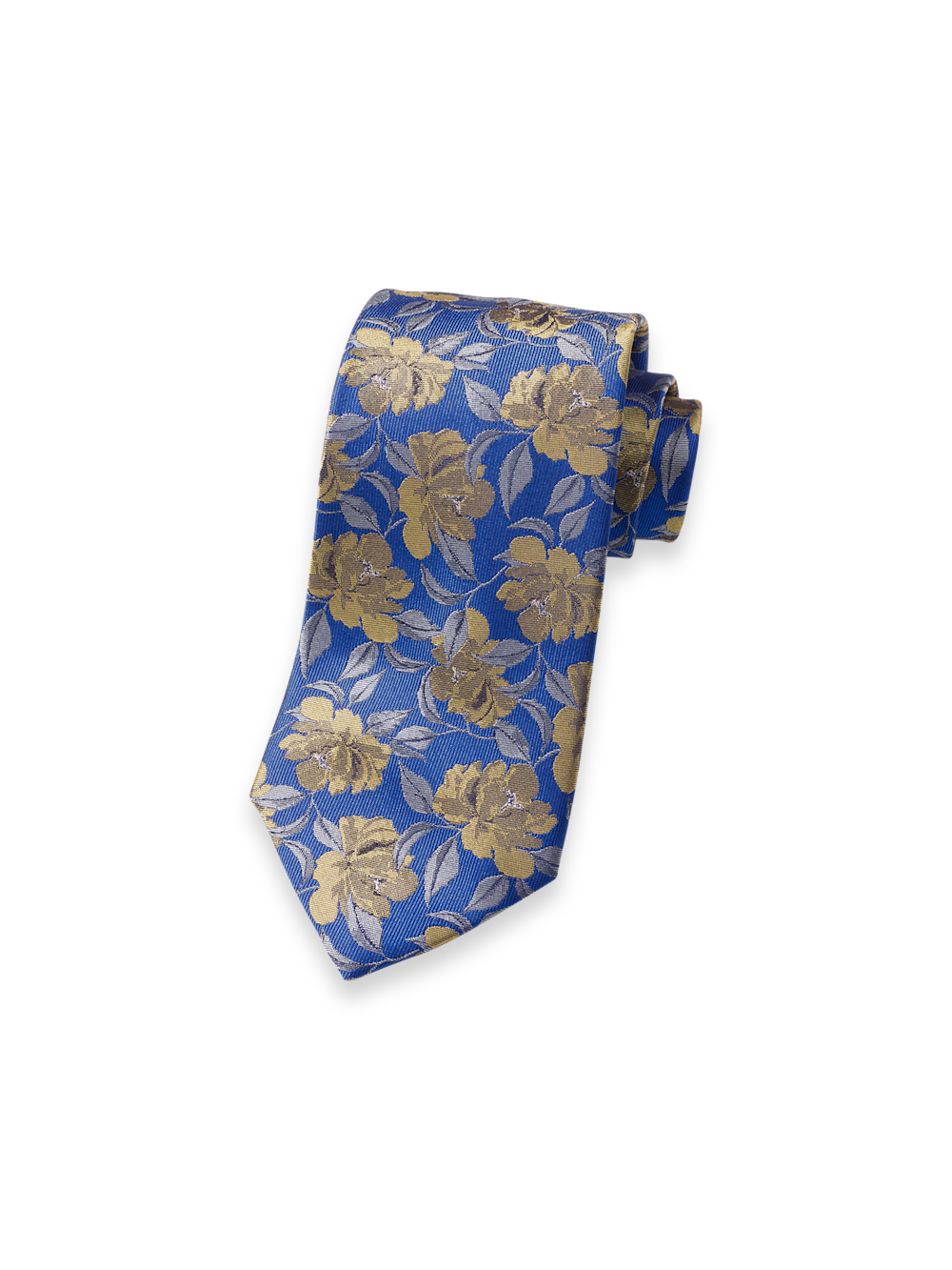 Product Image of Floral Woven Silk Tie-Blue/Yellow