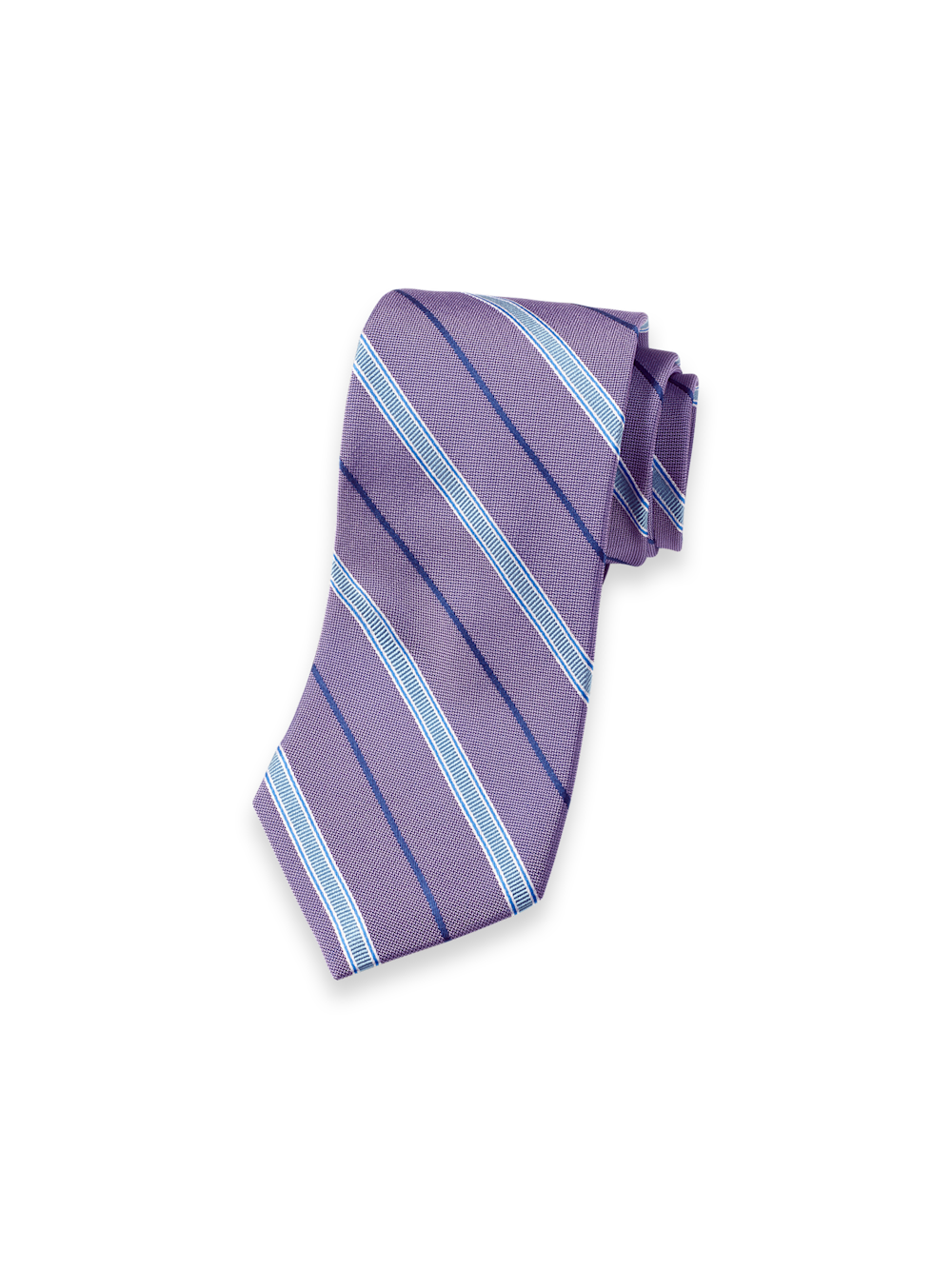 Product Image of Stripe Woven Silk Tie-Purple/Blue