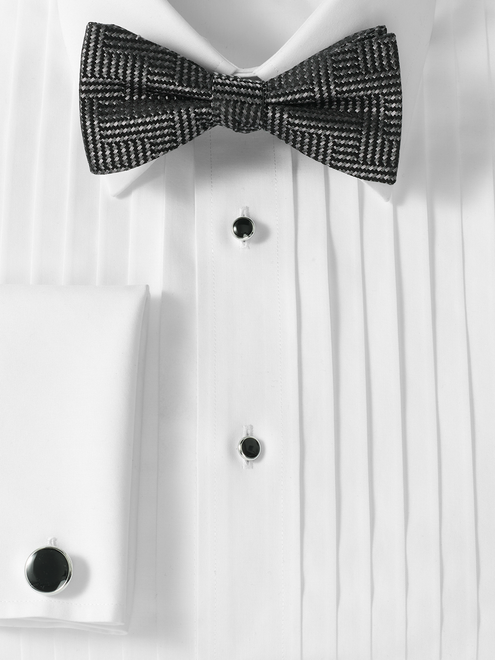Alternate Image of Herringbone Woven Silk Pre-tied Bow Tie-1