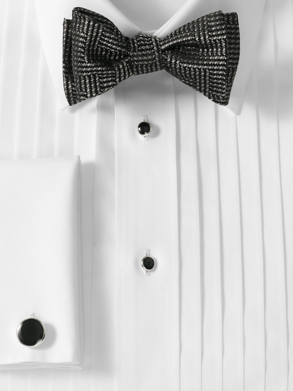 Alternate Image of Herringbone Woven Silk Self-tied Bow Tie-1