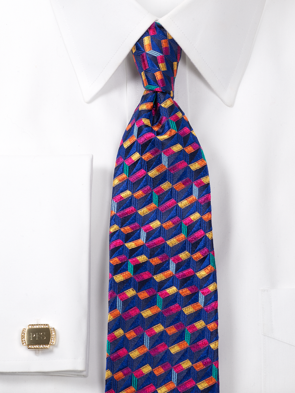Alternate Image of Geometirc Woven Silk Tie-1