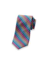 Geometric Woven Silk Tie - Multi