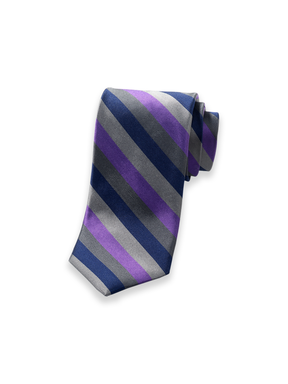 Product Image of Stripe Woven Silk Tie-Purple Multi