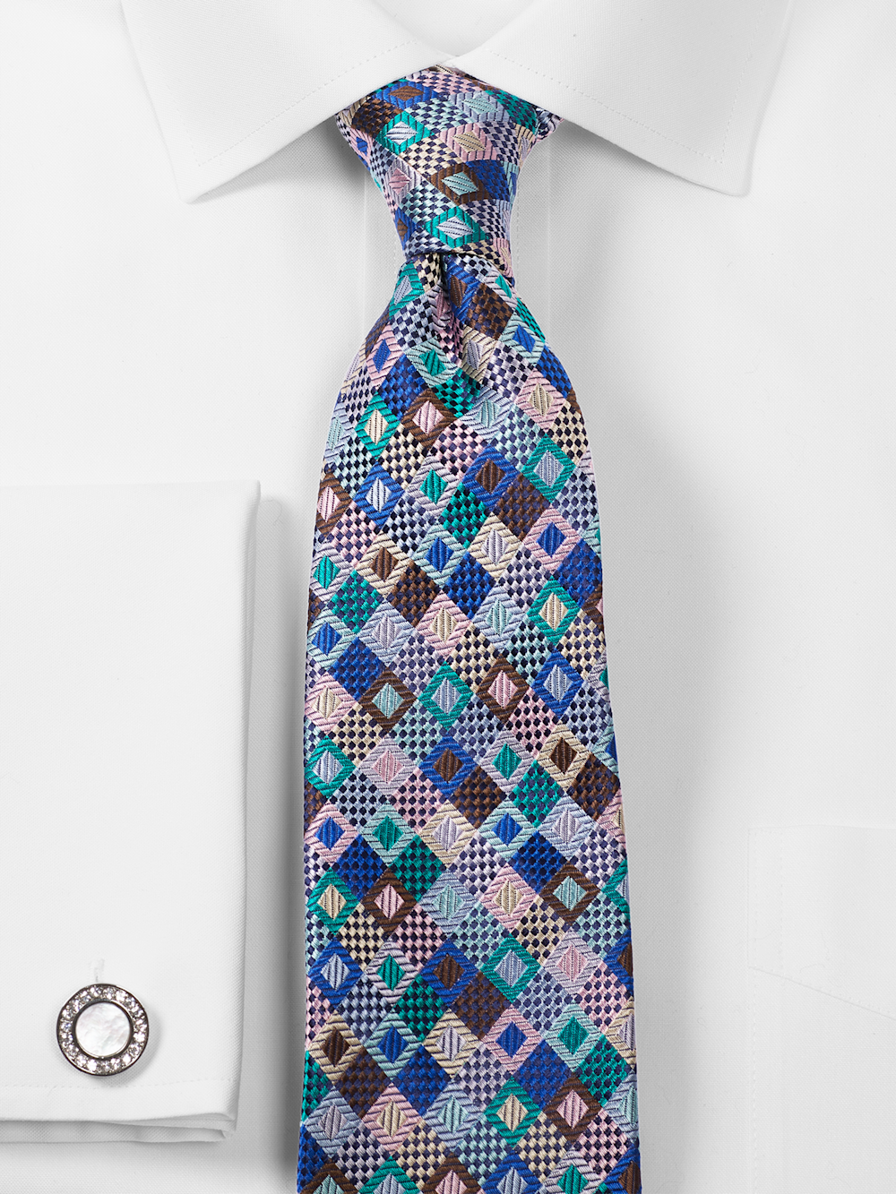 Alternate Image of Geometric Woven Silk Tie-1