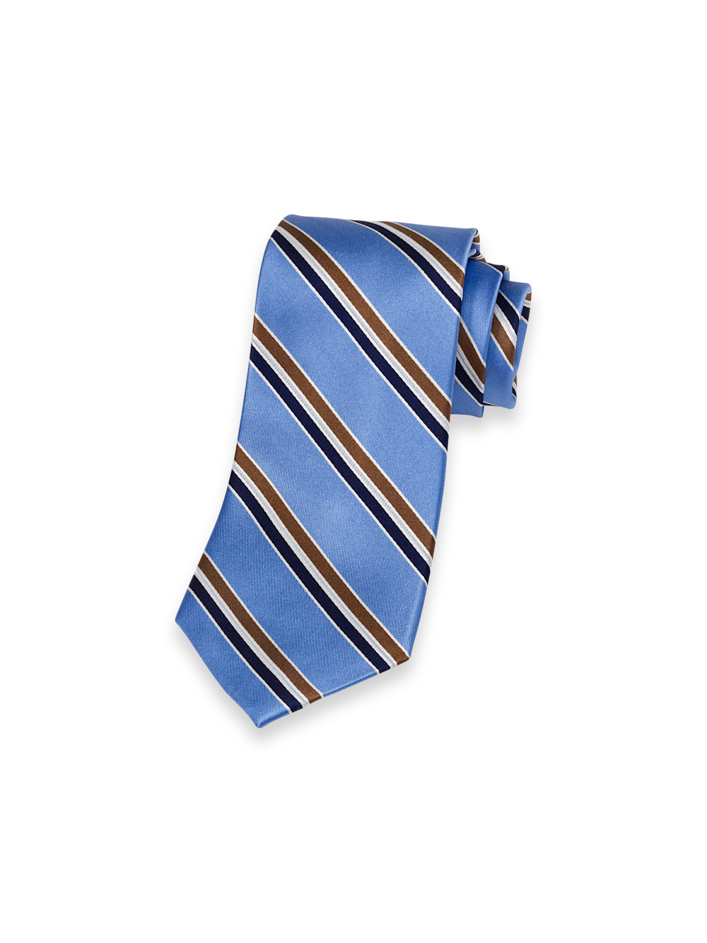 Product Image of Stripe Woven Silk Tie-Blue/Brown