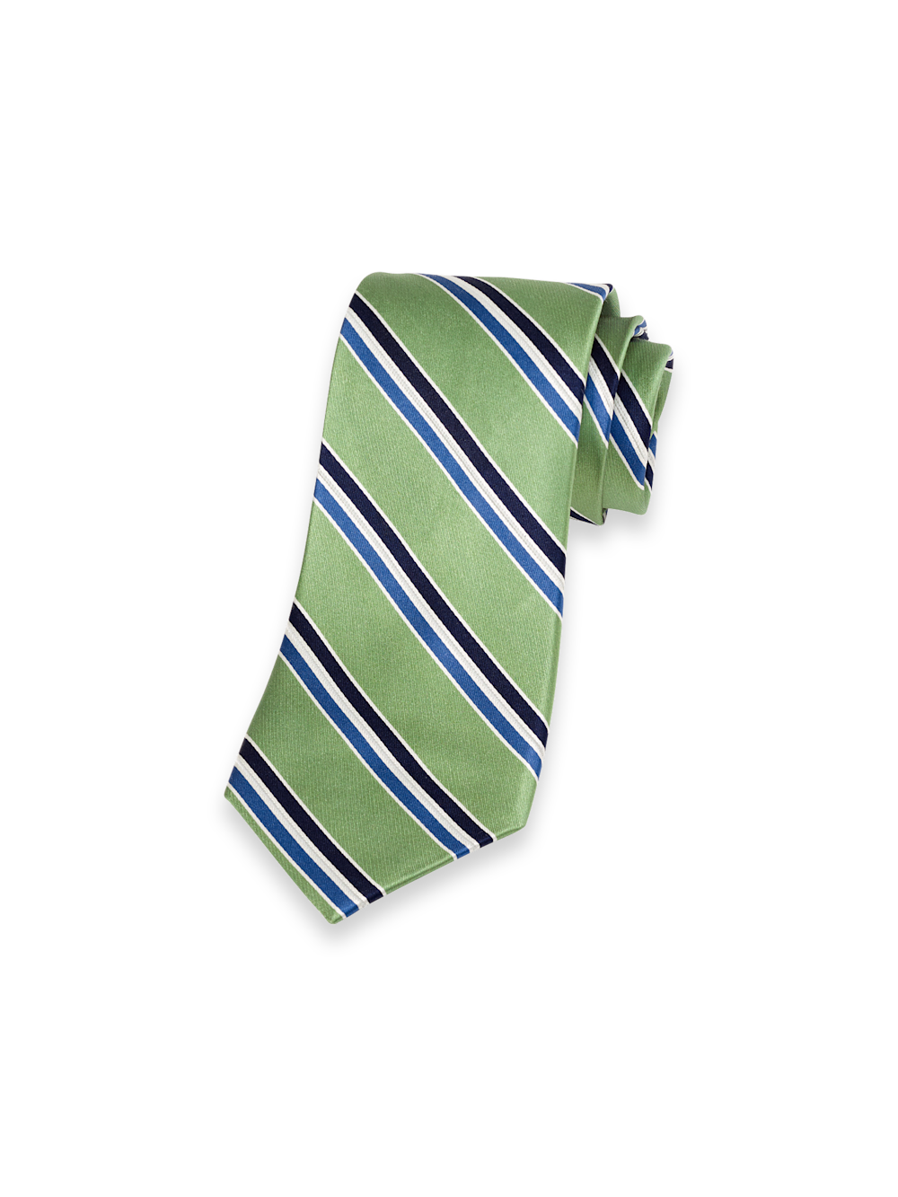 Product Image of Stripe Woven Silk Tie-Green/Blue
