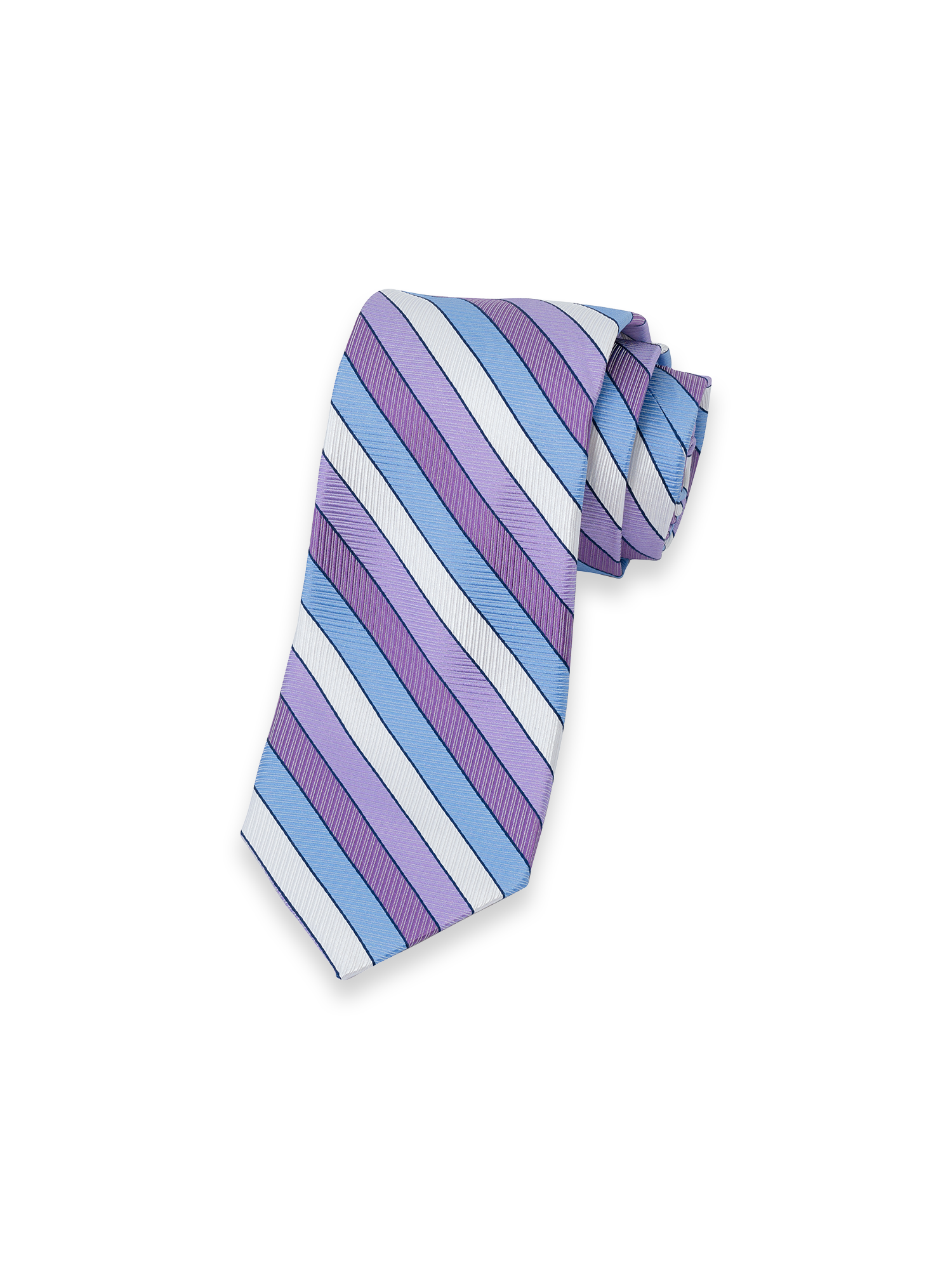Stripe Woven Silk Tie - Purple Multi