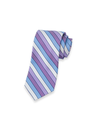 Stripe Woven Silk Tie - Purple Multi