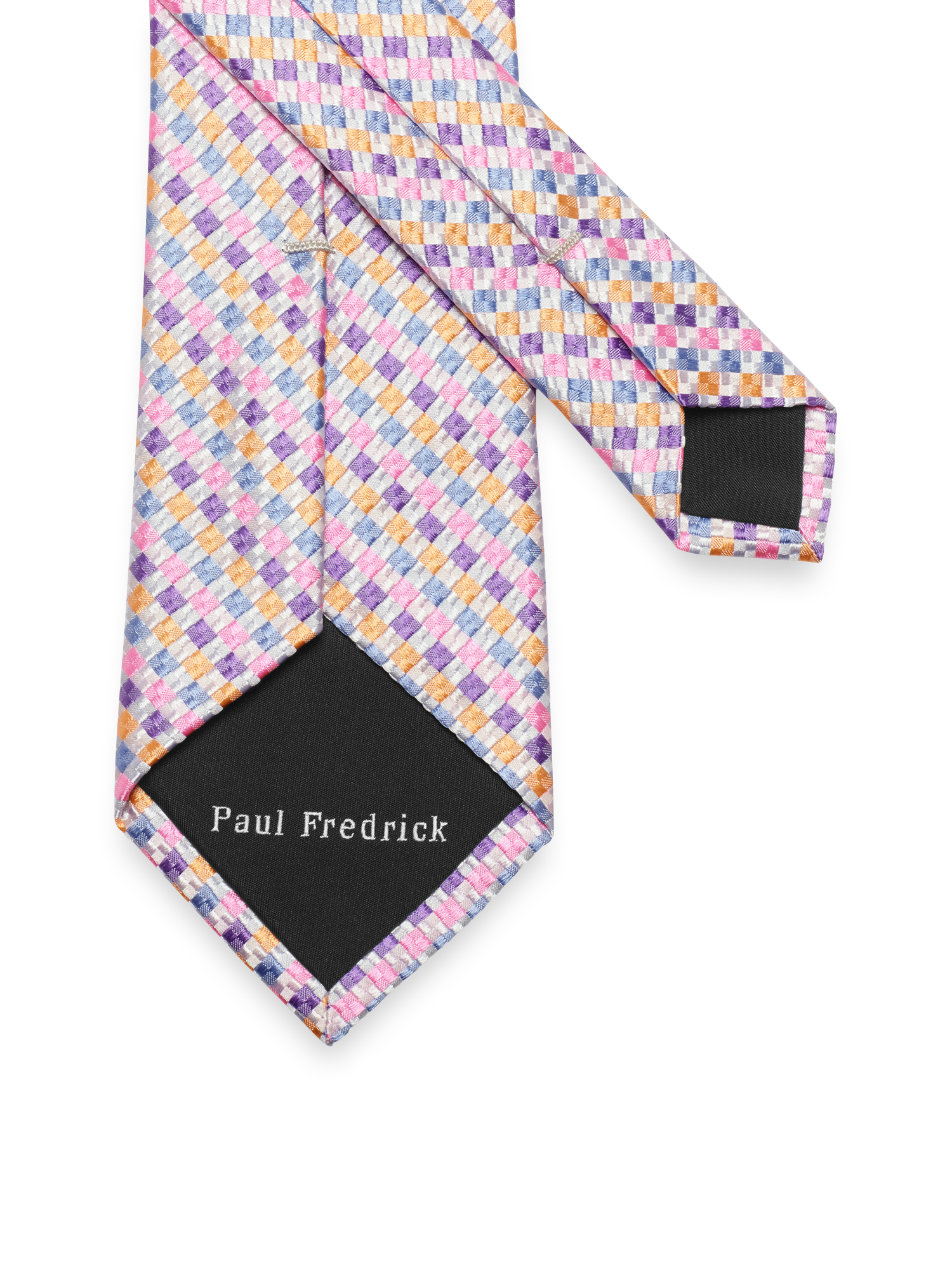 Geometric Woven Silk Tie - Purple Multi