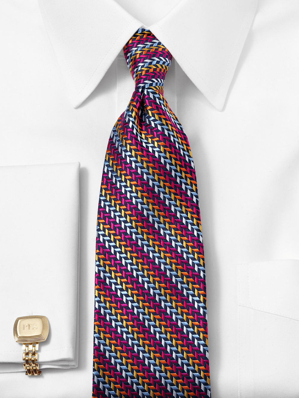 Alternate Image of Geometric Woven Silk Tie-1