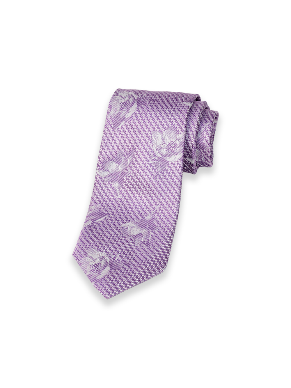 Product Image of Floral Woven Silk Tie-Purple