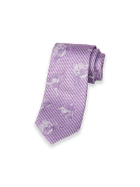 Floral Woven Silk Tie - Purple