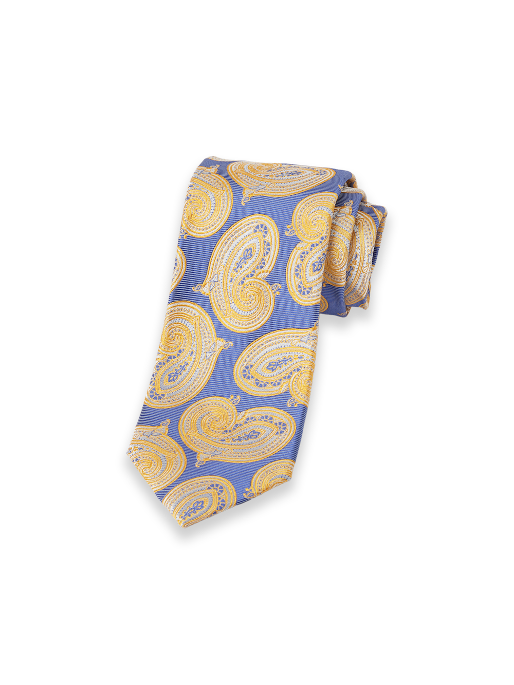 Product Image of Paisley Woven Silk Tie-Yellow/Blue