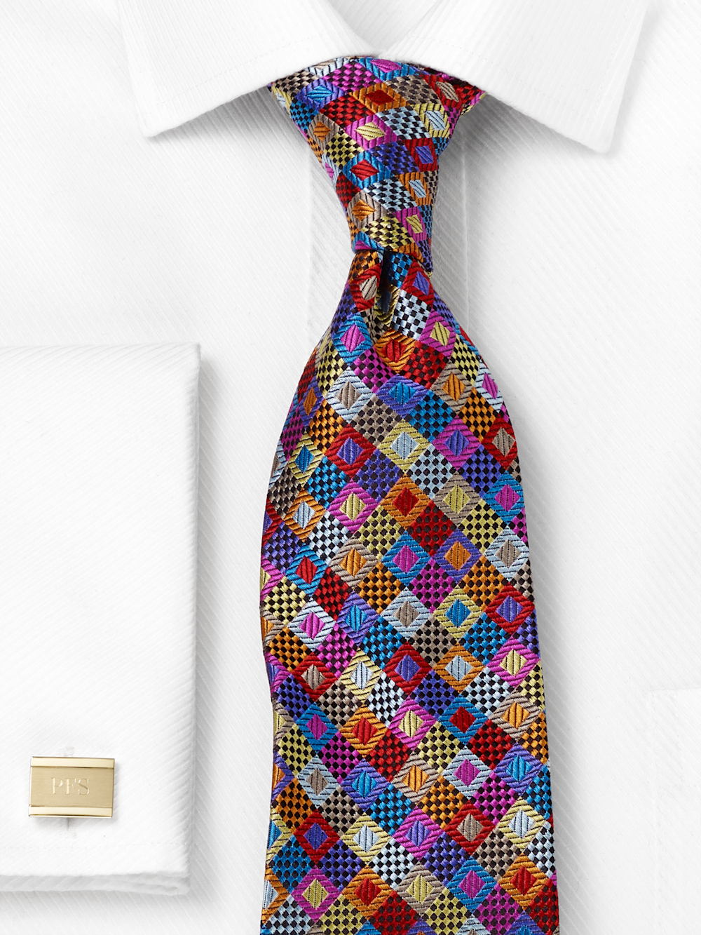 Alternate Image of Geometric Woven Silk Tie-1