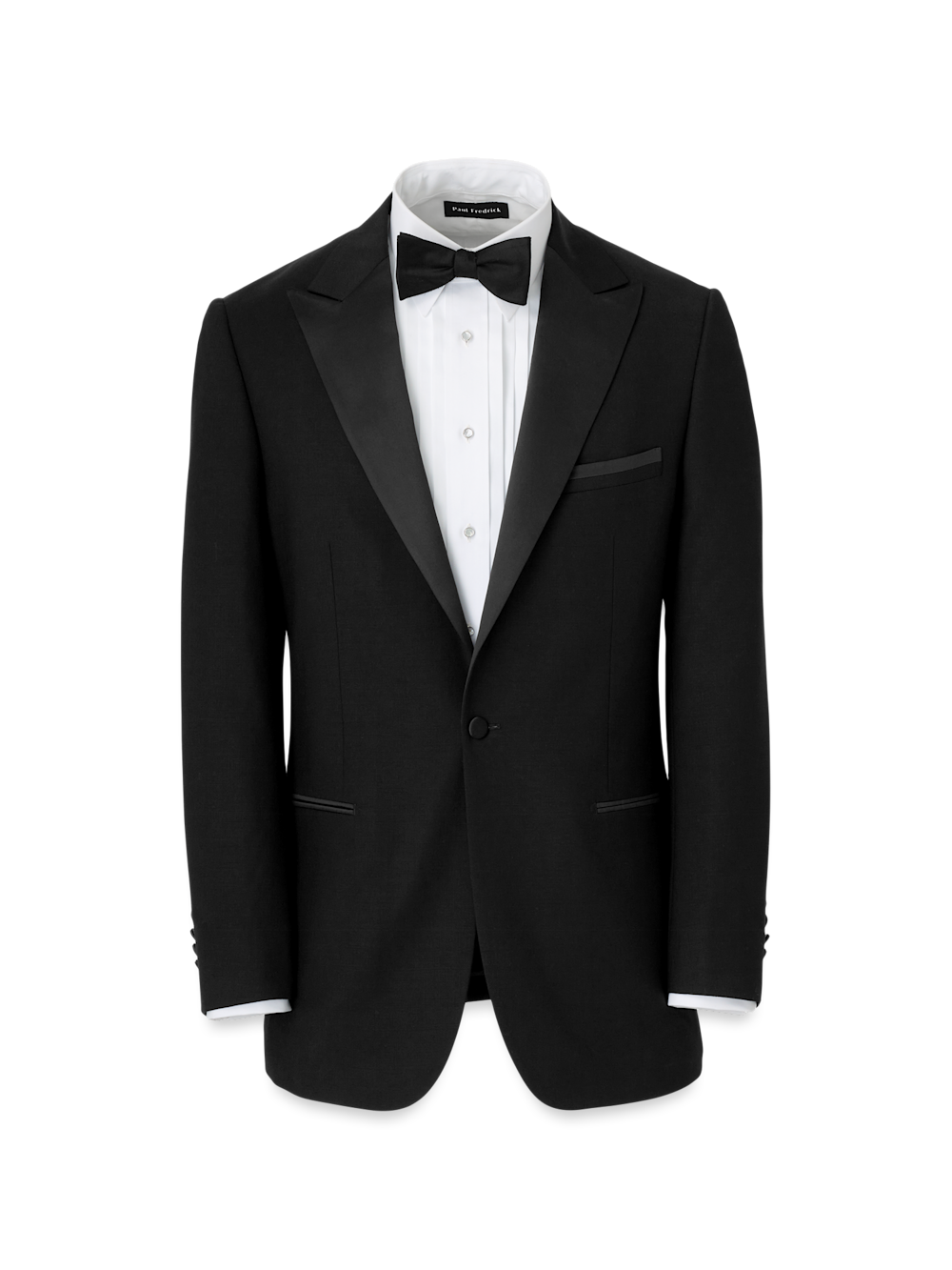 Product Image of Wool Stretch Single Breasted Peak Lapel Tuxedo Jacket-Black