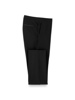 Wool Stretch Tuxedo Pants - Black