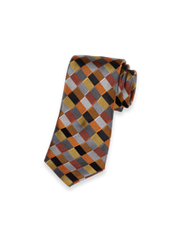 Geometric Woven Silk Tie - Multi