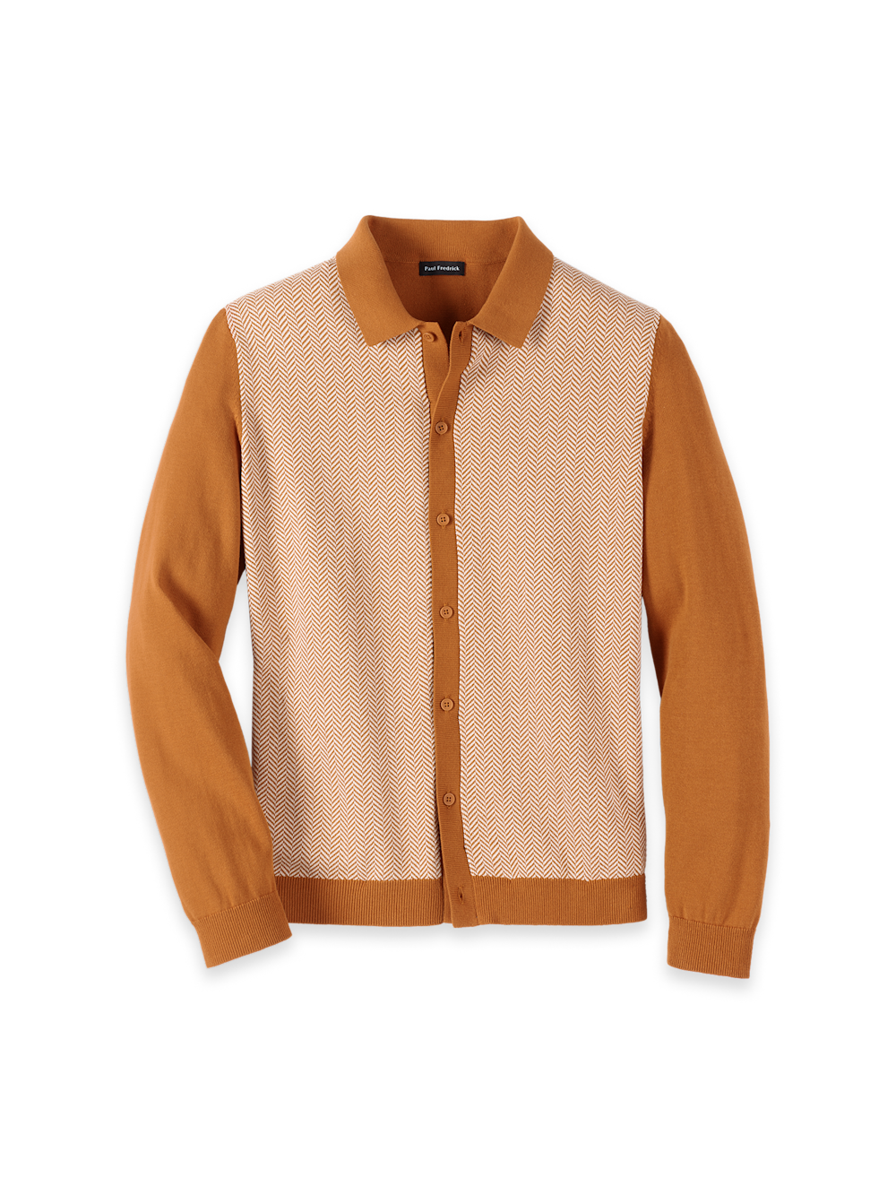 Product Image of Cotton Button Front Polo-Cognac