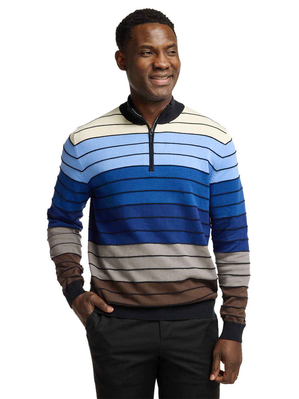 Alternate Image of Cotton Quarter Zip Mock Neck Sweater-1