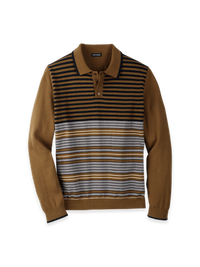 Cotton Three Button Polo - Brown