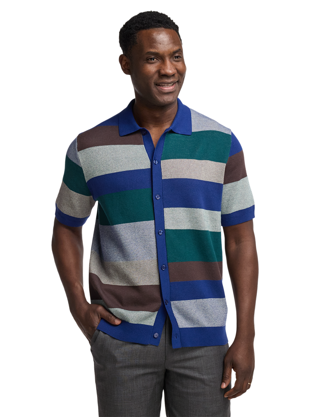 Alternate Image of Cotton Button Front Polo-1