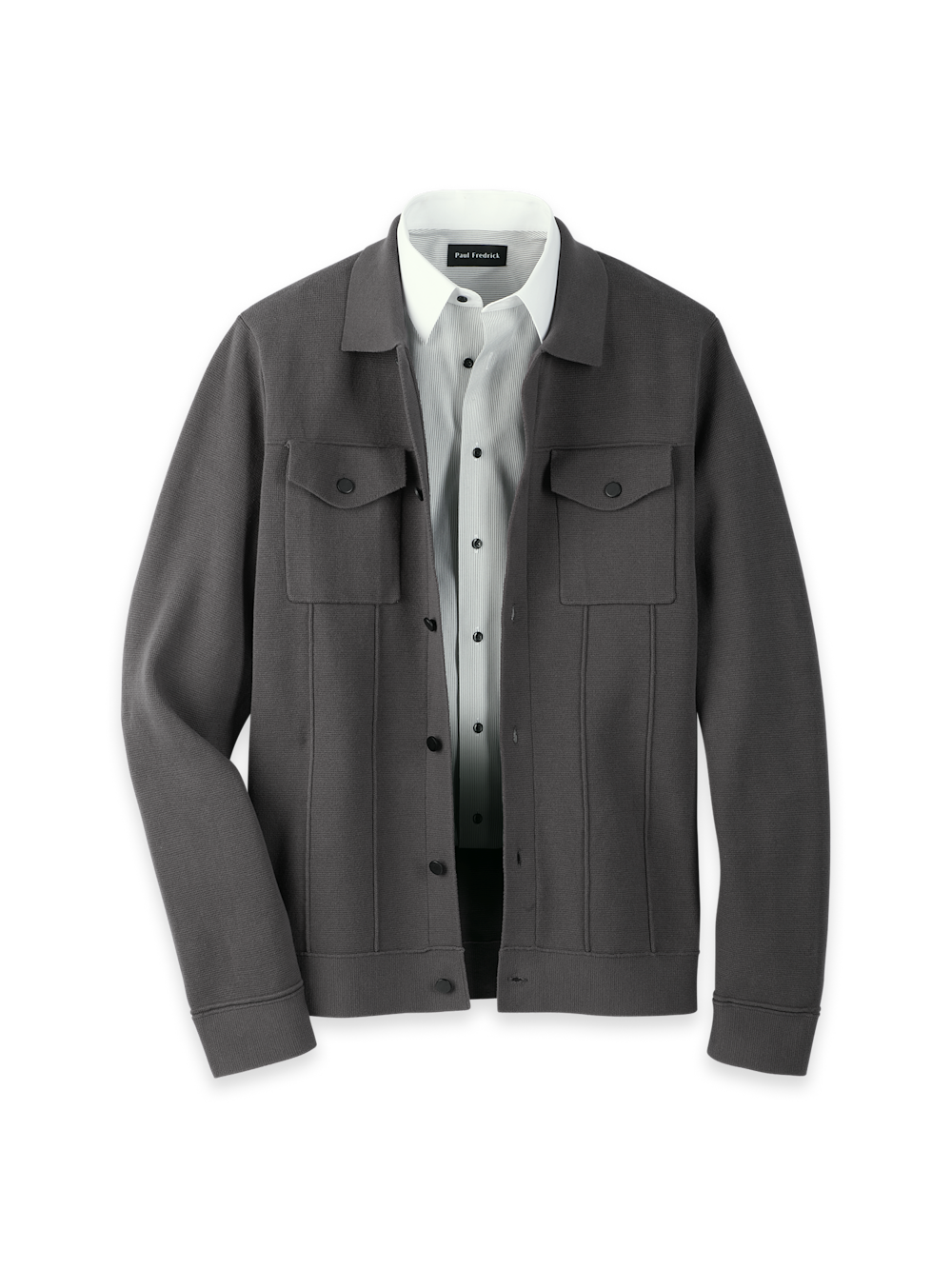 Product Image of Cotton Patch Pocket Shacket-Dark Grey