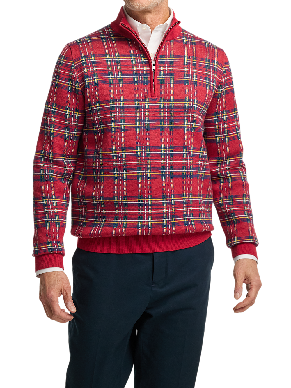 Alternate Image of Cotton Quarter Zip Mock Neck Sweater-1