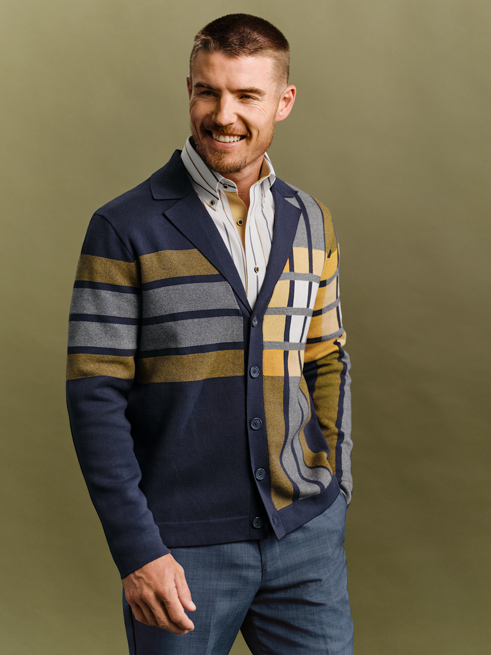 Alternate Image of Cotton Notch Lapel Cardigan Sweater-6