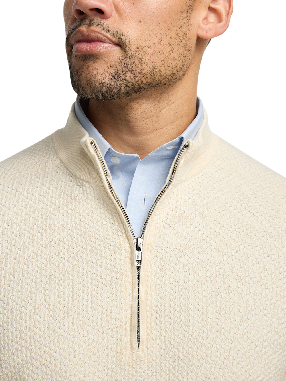 Alternate Image of Silk Cotton Cashmere Quarter Zip Mock Neck Sweater-2