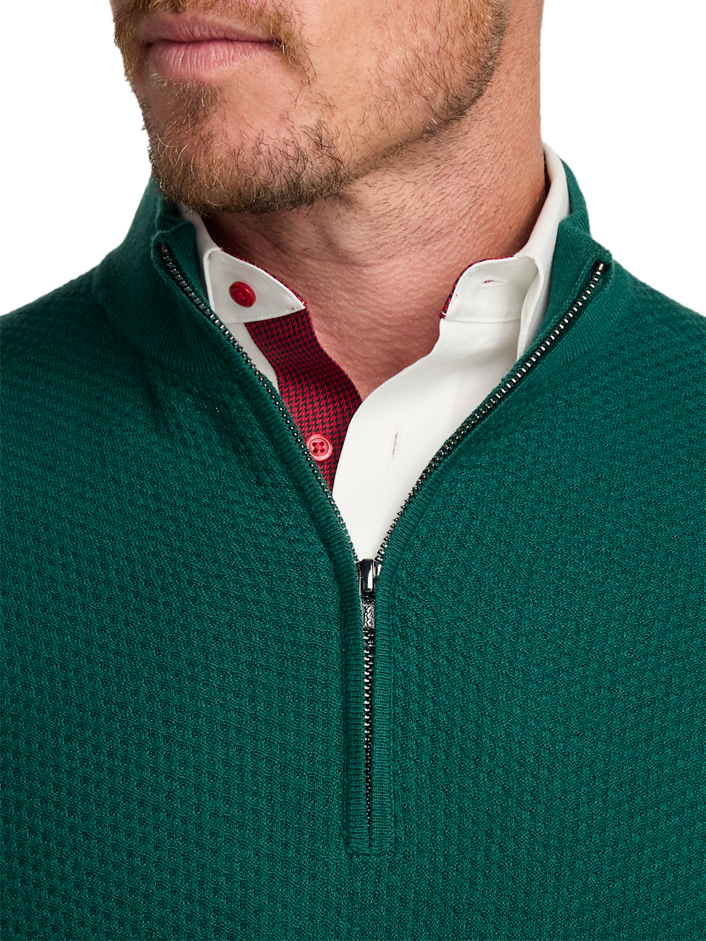 Alternate Image of Silk Cotton Cashmere Quarter Zip Mock Neck Sweater-2