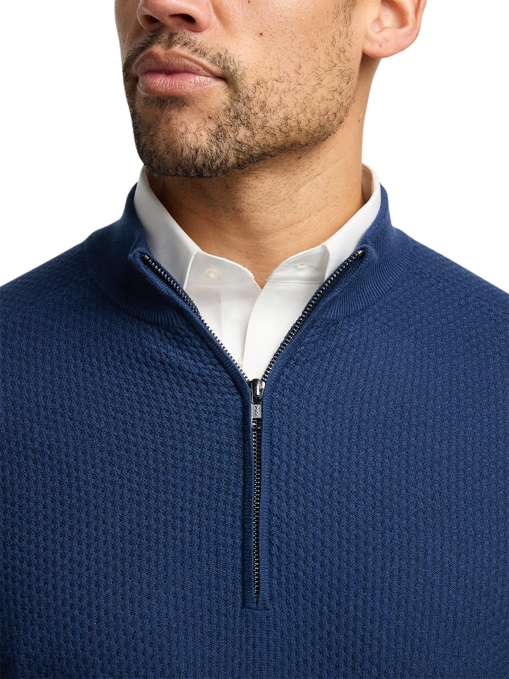 Alternate Image of Silk Cotton Cashmere Quarter Zip Mock Neck Sweater-2