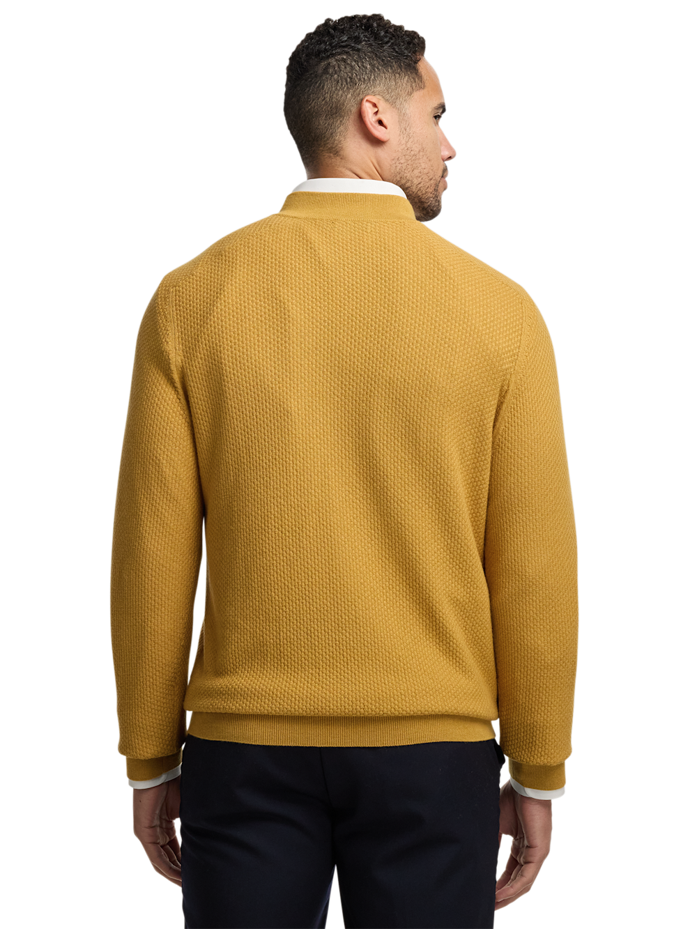 Alternate Image of Silk Cotton Cashmere Quarter Zip Mock Neck Sweater-4