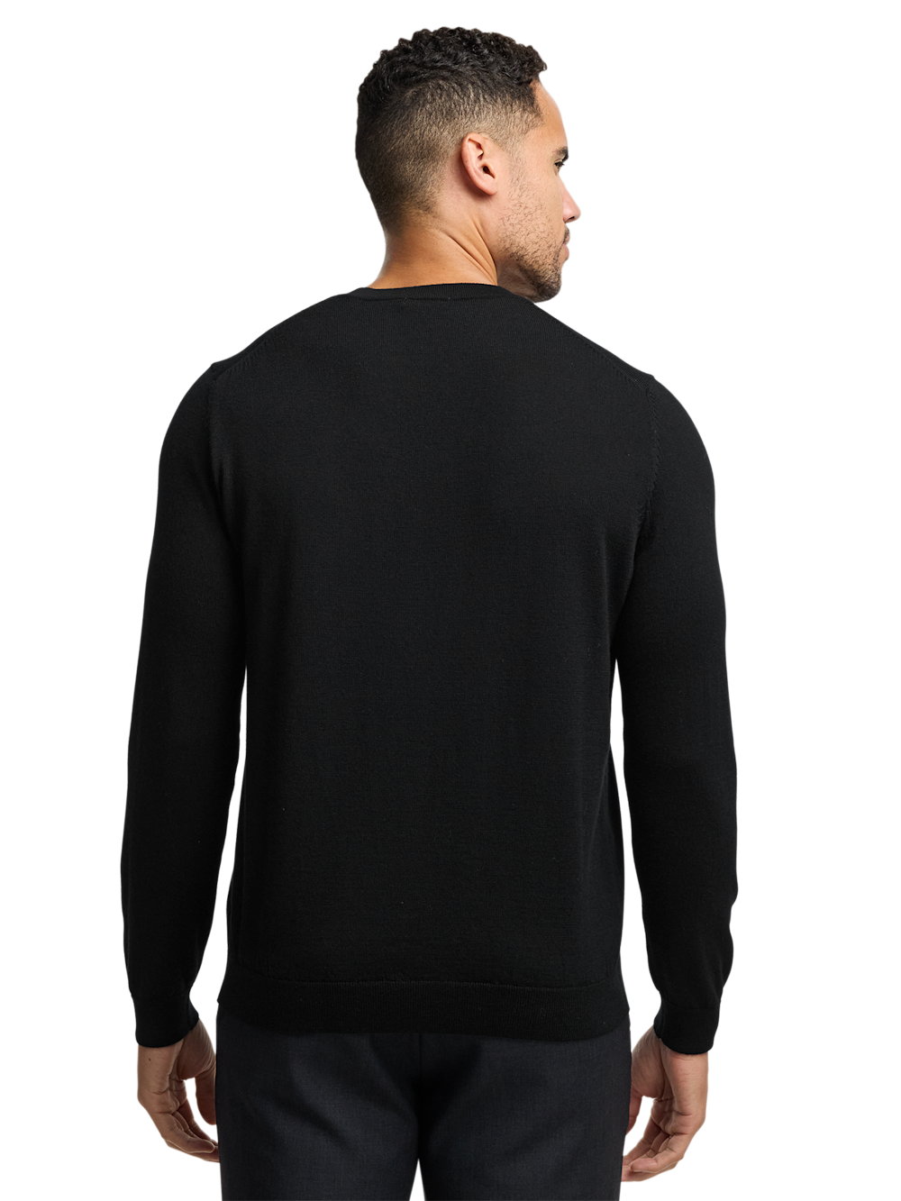 Alternate Image of Washable Merino Wool V-neck Sweater-4
