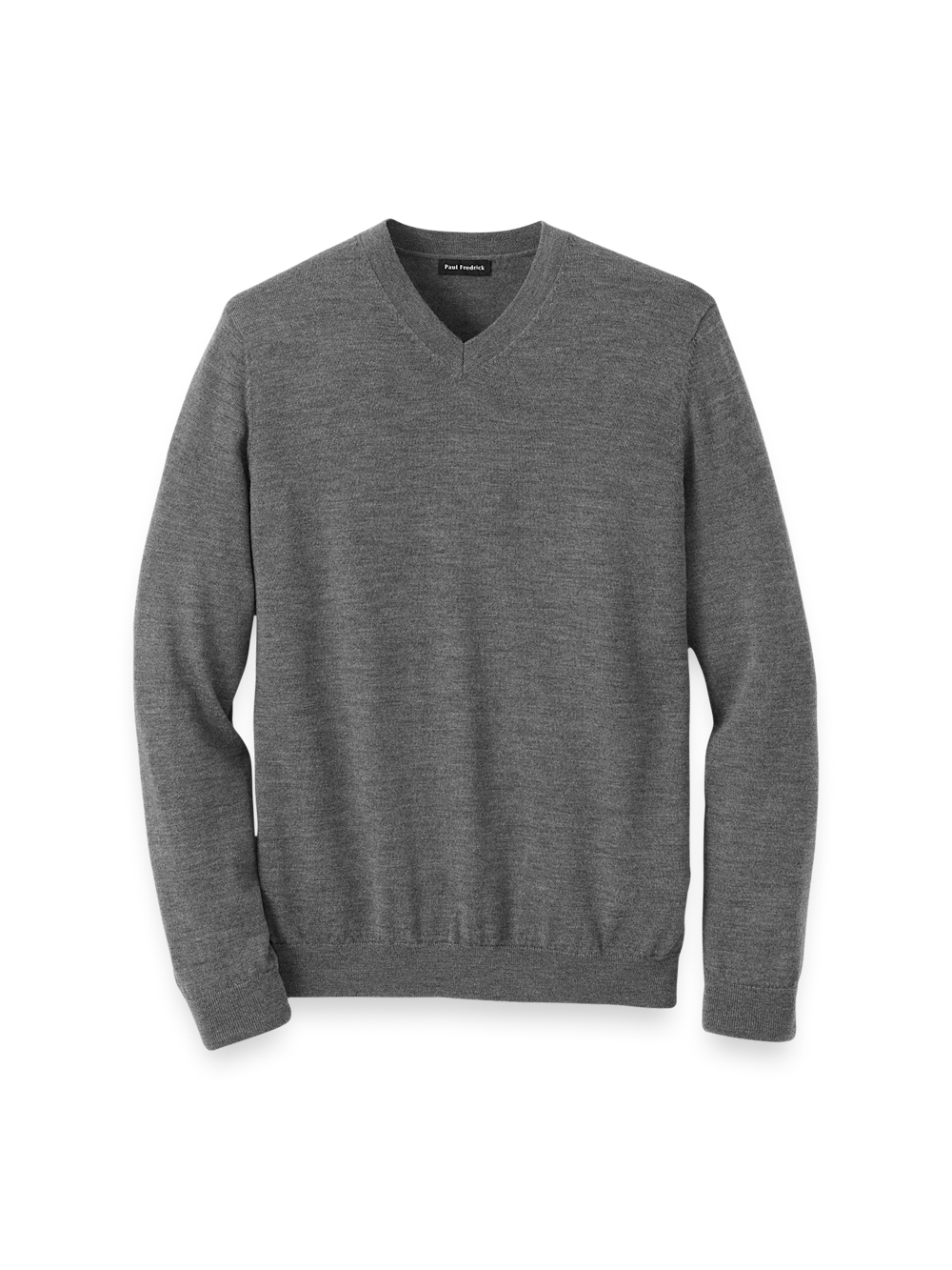 Product Image of Washable Merino Wool V-neck Sweater-Grey