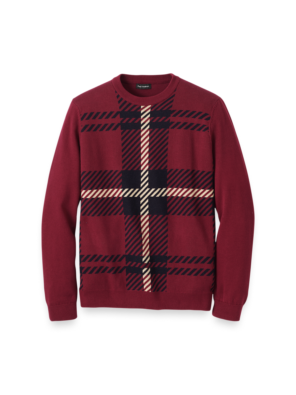 Product Image of Cotton Crewneck Sweater-Burgundy
