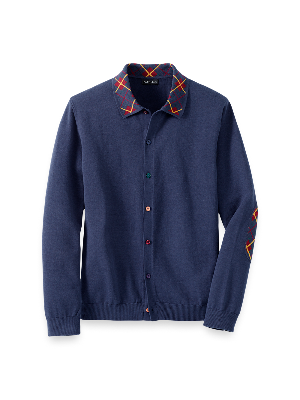 Product Image of Cotton Button Front Polo-Navy Multi