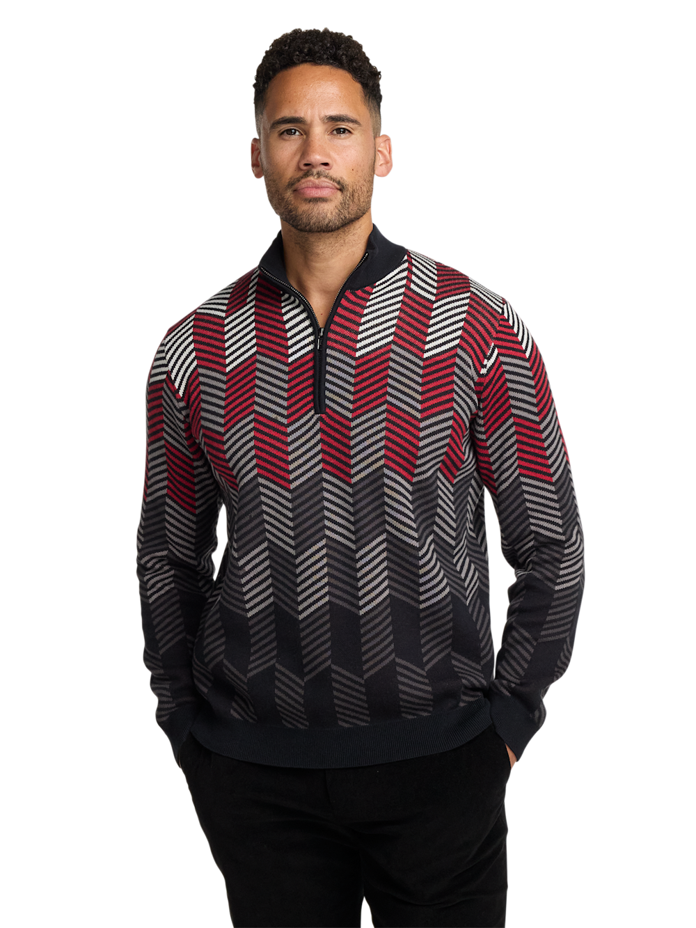 Alternate Image of Cotton Quarter Zip Mock Neck Sweater-1