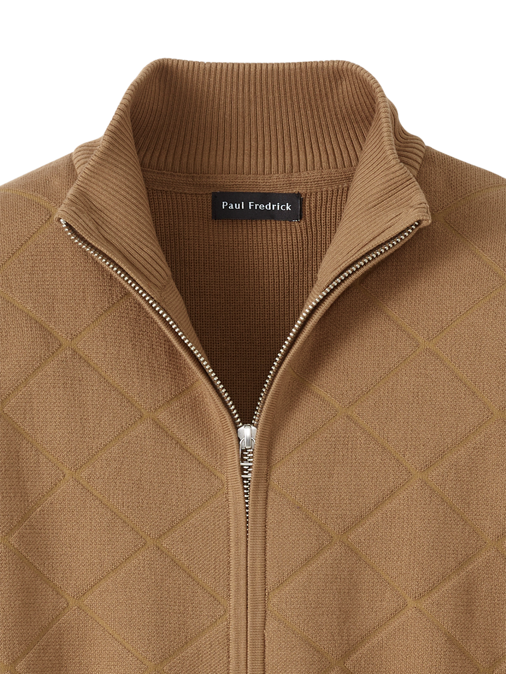 Alternate Image of Cotton Full Zip Mock Neck Sweater Jacket-5