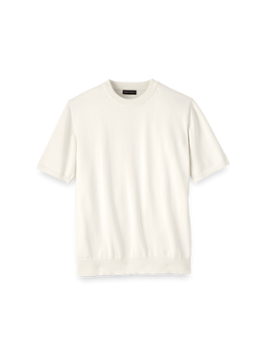 Supima Cotton Crew Neck Sweater - Off White