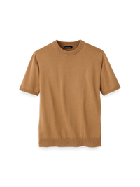 Supima Cotton Crew Neck Sweater - Light Brown