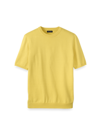 Supima Cotton Crew Neck Sweater - Light Yellow