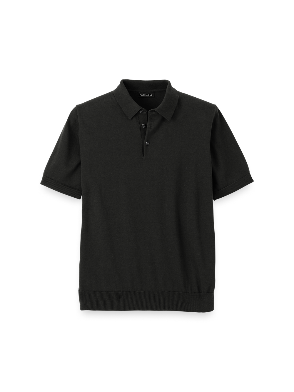 Product Image of Supima Cotton Three Button Polo-Black