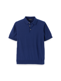 Supima Cotton Three Button Polo - Navy